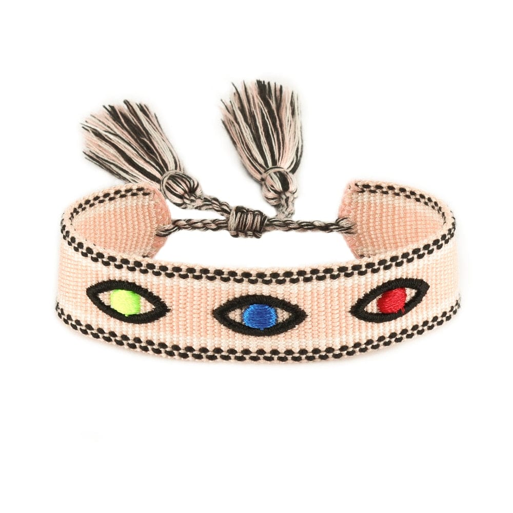 Greek Evil Eye Multicolor Evil Eye Cotton Woven Bracelet