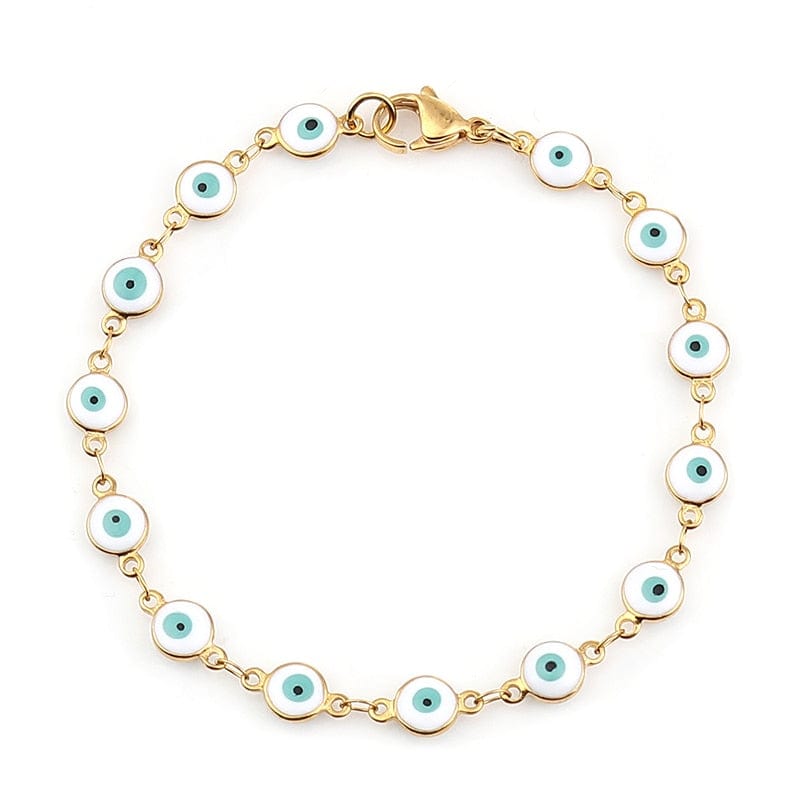 Greek Evil Eye Multicolor Evil Eye Gold Chain Bracelets