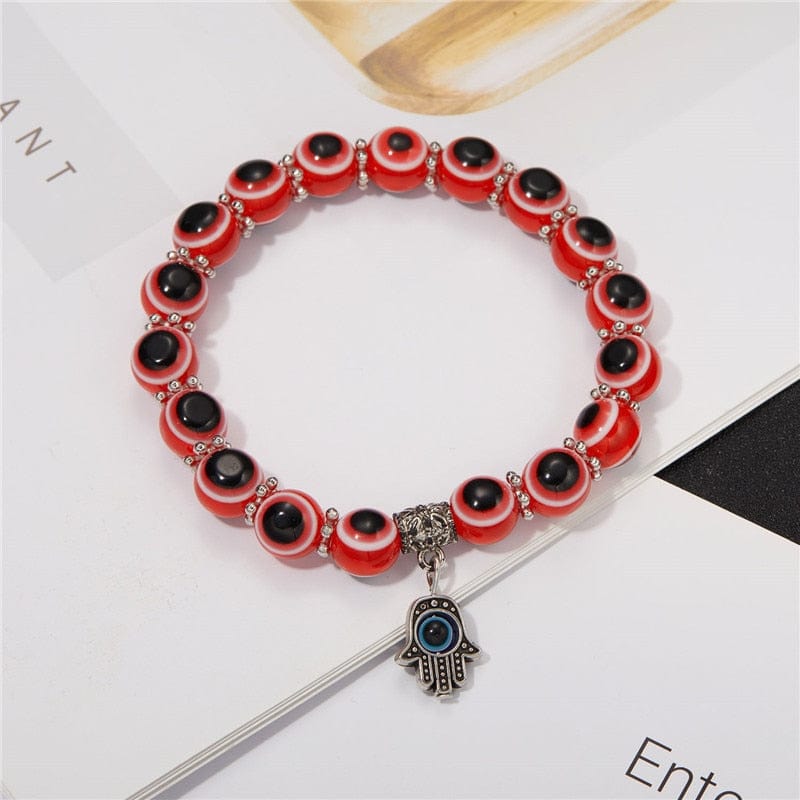 Greek Evil Eye Multicolor Evil Eye Hamsa Hand Bracelet