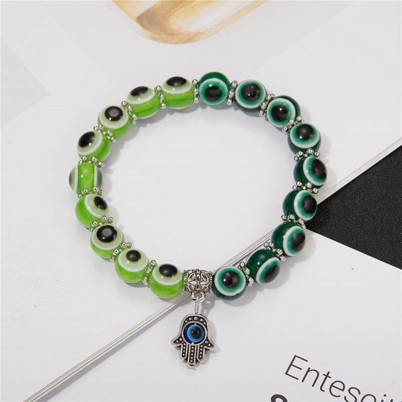 Greek Evil Eye Multicolor Evil Eye Hamsa Hand Bracelet