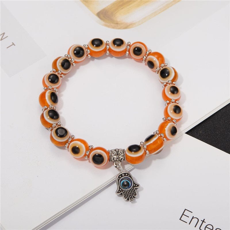 Greek Evil Eye Multicolor Evil Eye Hamsa Hand Bracelet