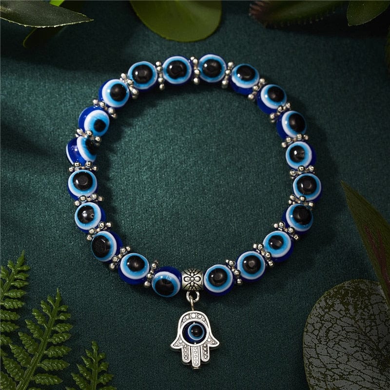 Greek Evil Eye Multicolor Evil Eye Hamsa Hand Bracelet