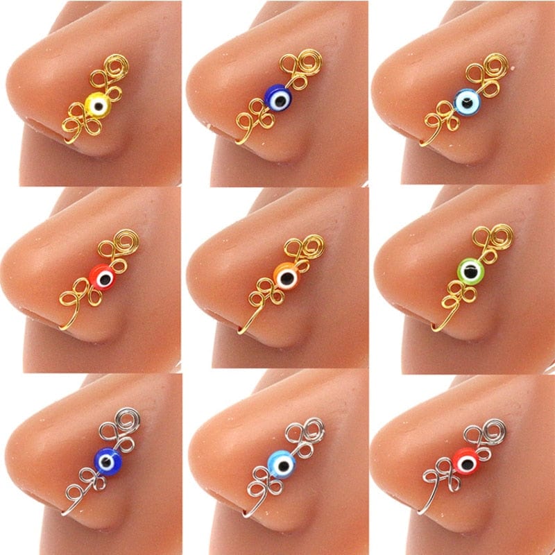 Greek Evil Eye Multicolor Evil Eye Talisman Nose Cuff