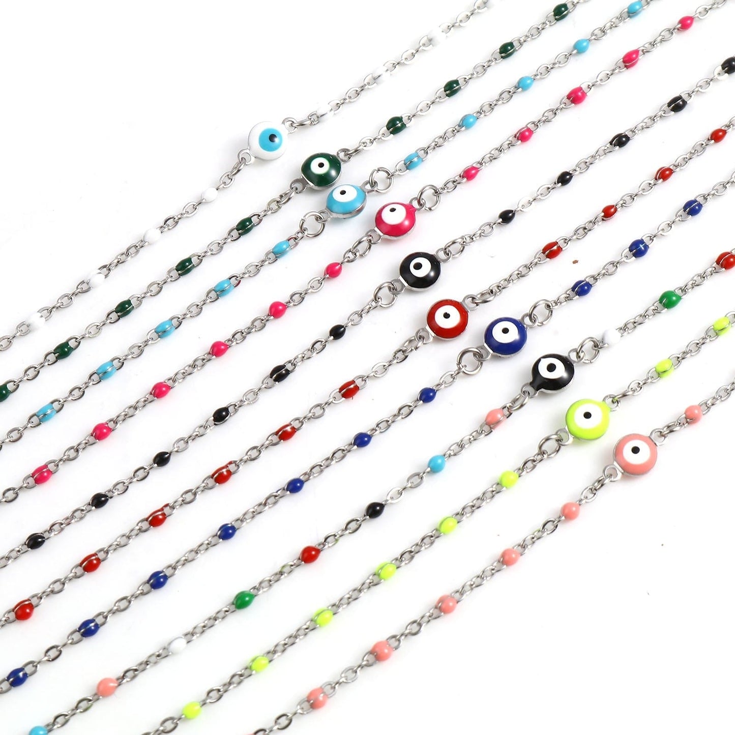 Greek Evil Eye Multicolor Round Evil Eye Anklet