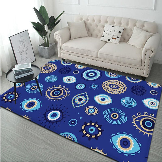 Greek Evil Eye Navy Blue / 40X60cm Evil Eye Printed Mat for Living Room