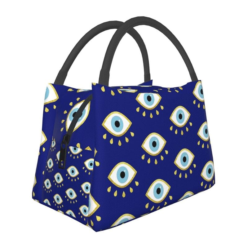 Greek Evil Eye Navy Blue Evil Eye Lunch Bag for Picnics