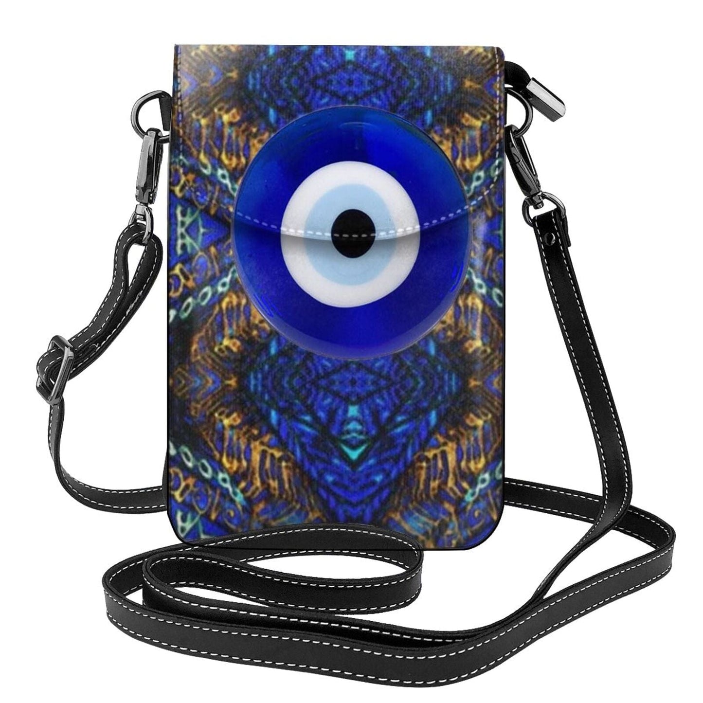 Greek Evil Eye Navy blue Evil Eye Women Leather Purse