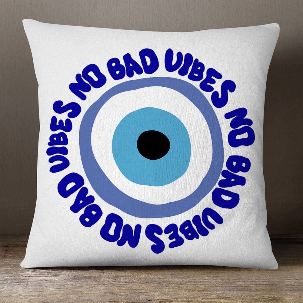 Greek Evil Eye No Bad Vibes Evil Eye Pillow