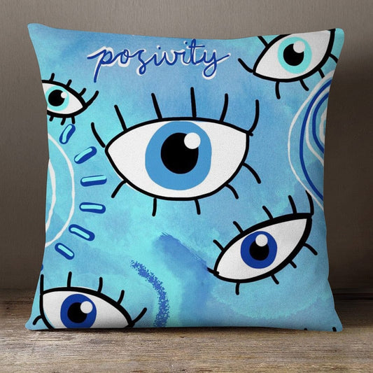 Greek Evil Eye Ocean Blue Evil Eye Pillow