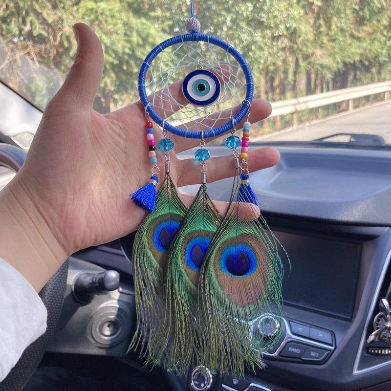 Greek Evil Eye Peacock Feather Evil Eye Dream Catcher