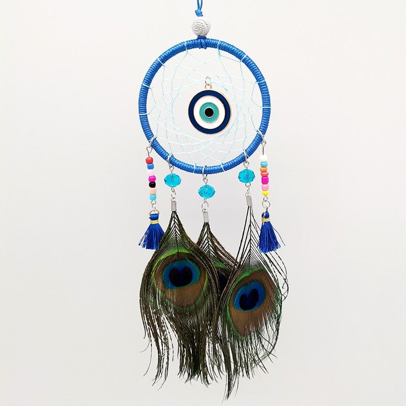 Greek Evil Eye Peacock Feather Evil Eye Dream Catcher