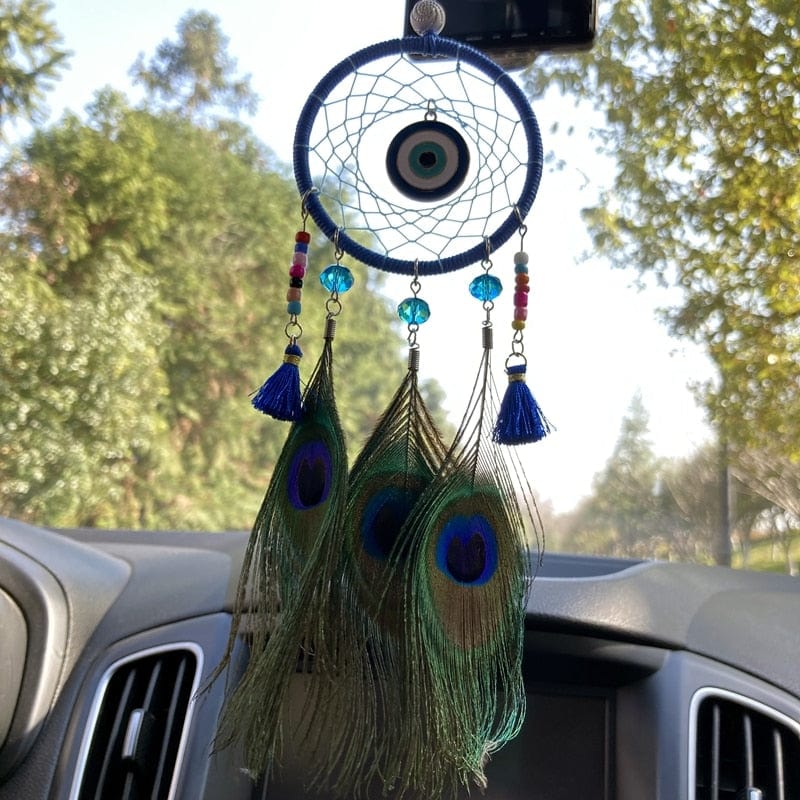 Greek Evil Eye Peacock Feather Evil Eye Dream Catcher