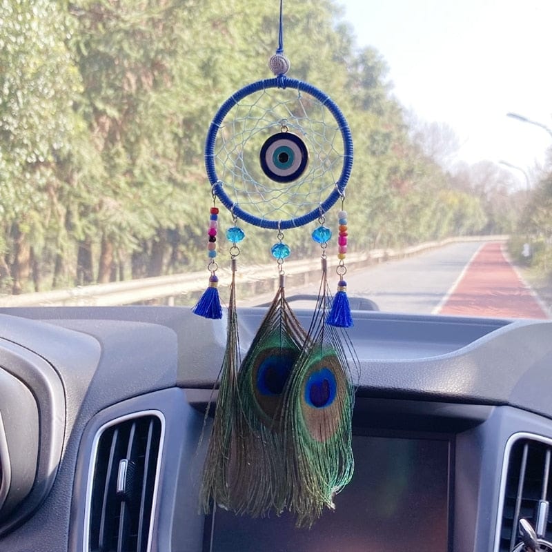 Greek Evil Eye Peacock Feather Evil Eye Dream Catcher