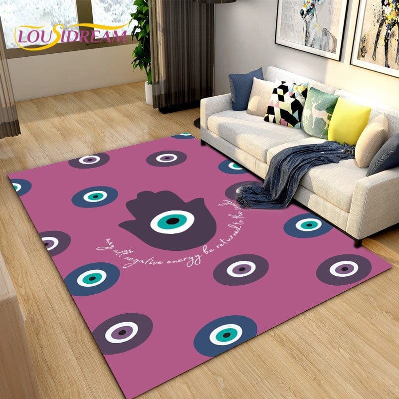 Greek Evil Eye Pink / 40x60cm Evil Eye 3d Printed Classic Rugs