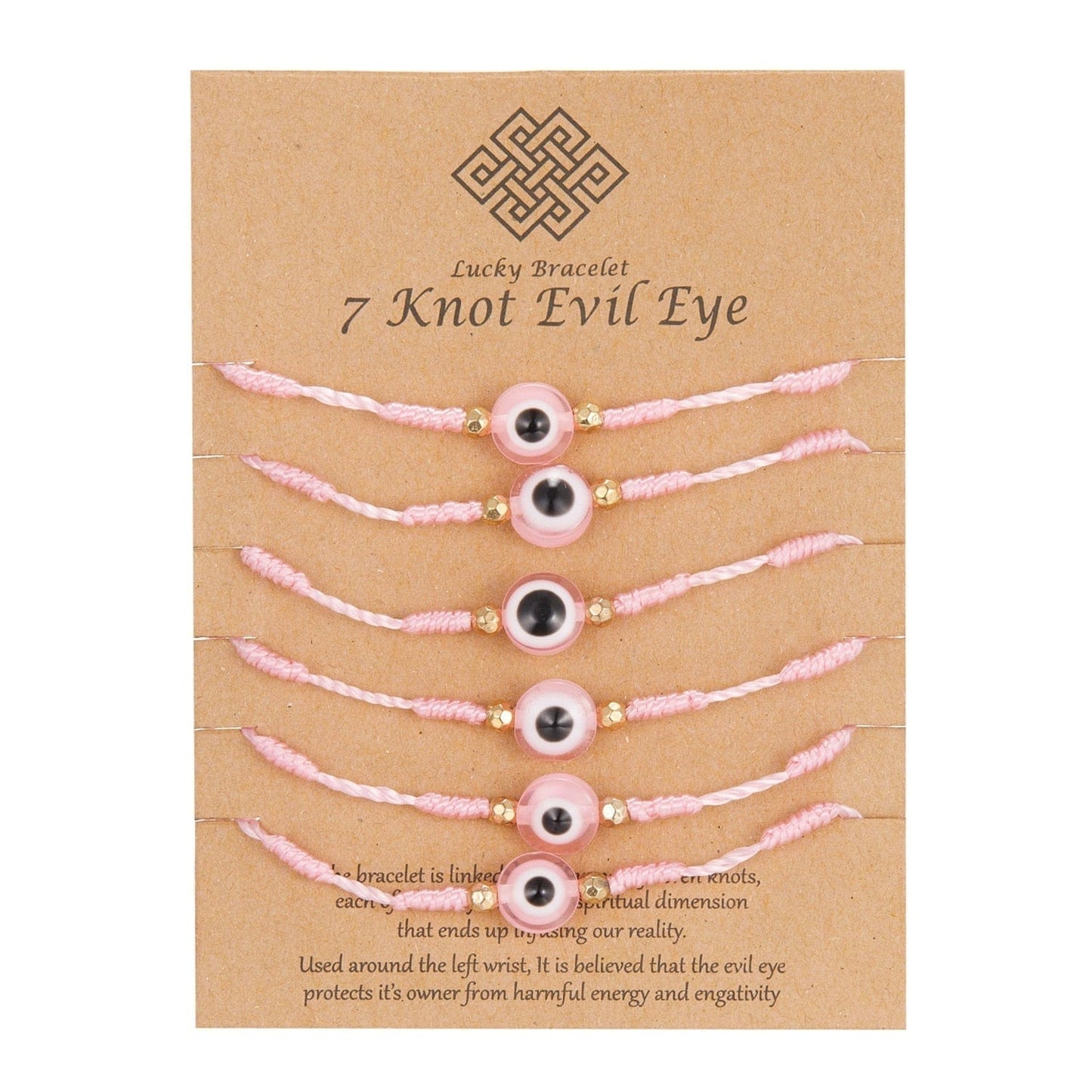 Greek Evil Eye Pink / 6 Pieces 6Pcs/Set Evil Eye Friendship Bracelet