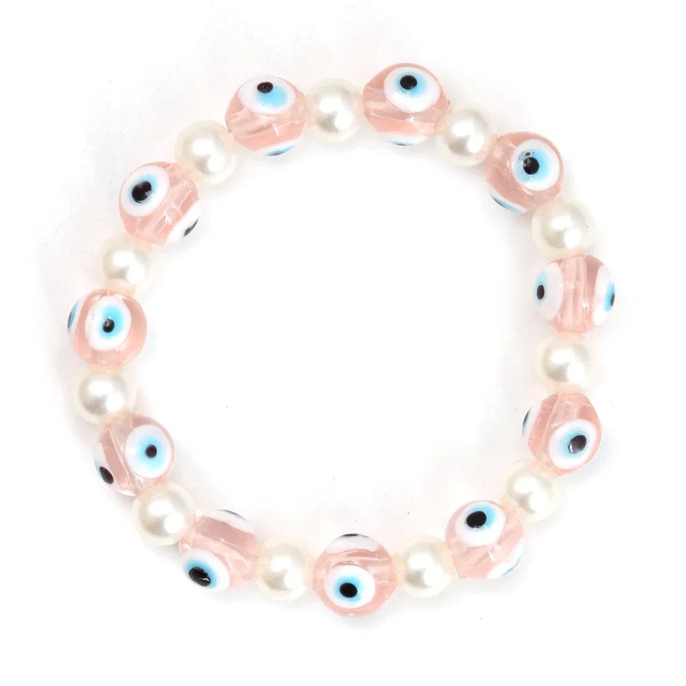 Greek Evil Eye pink Evil Eye Beads Bracelet for Women