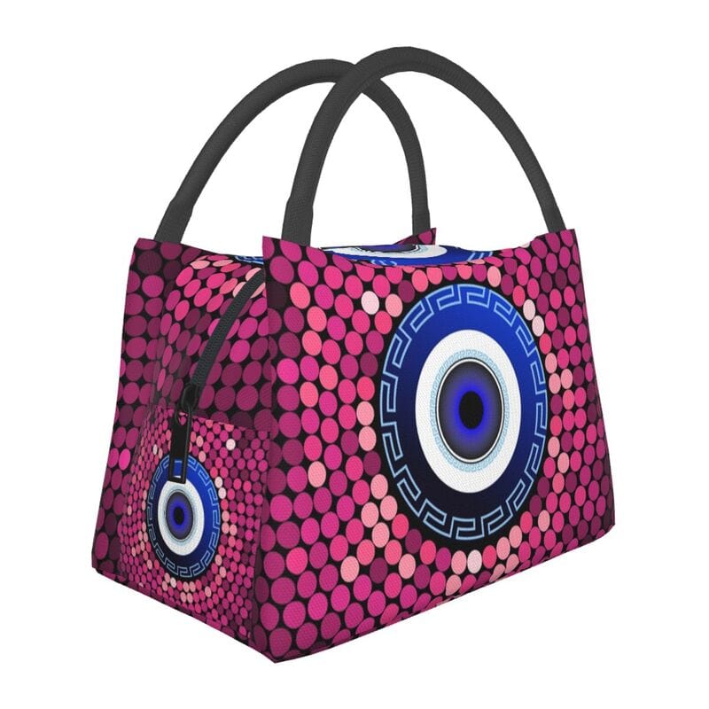 Greek Evil Eye Pink Evil Eye Lunch Bag for Picnics