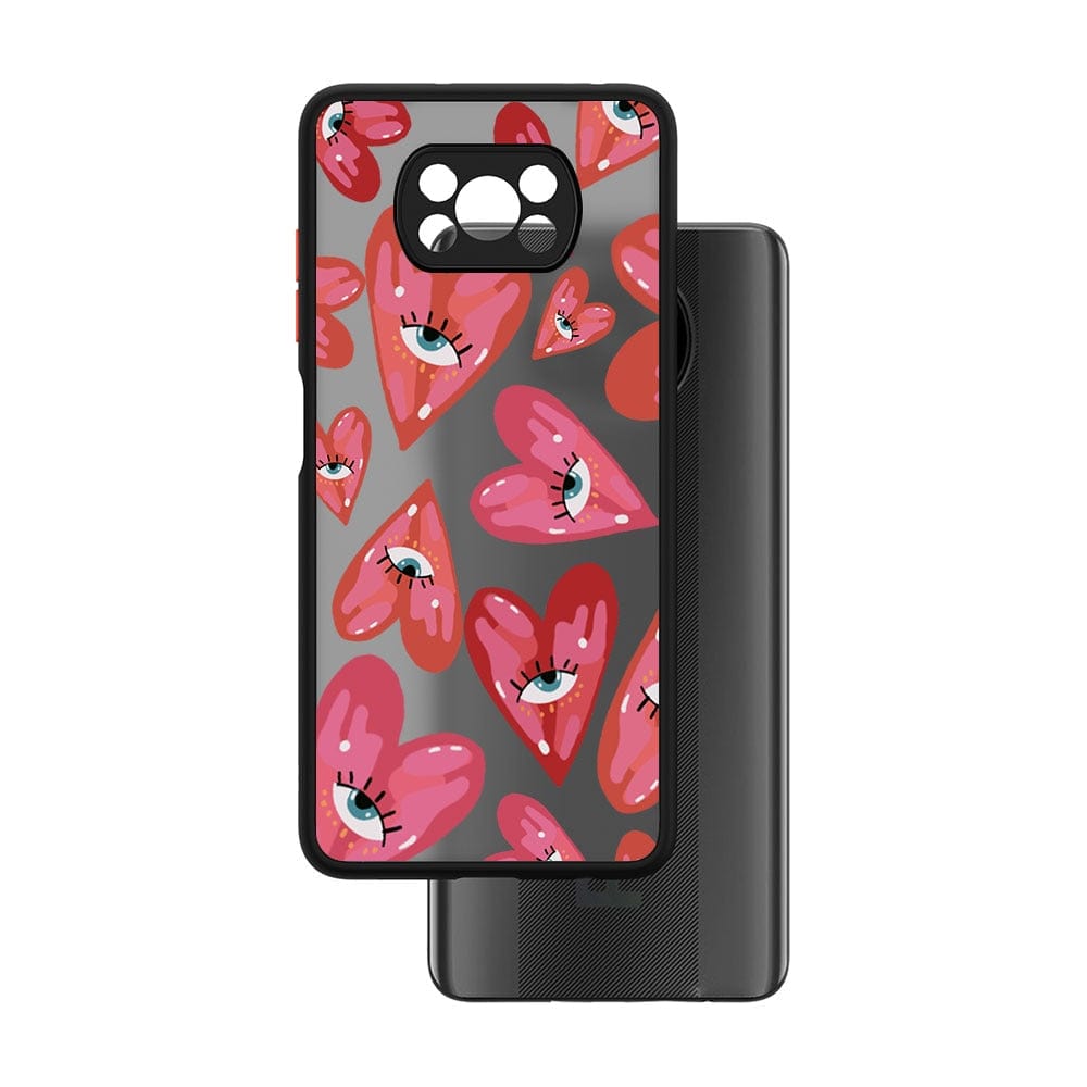 Greek Evil Eye Poco X3 / Heart Evil Eye Printed Fancy Phone Cases