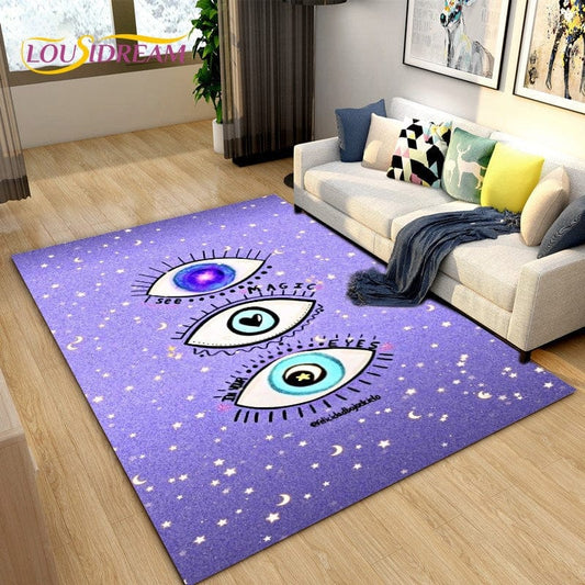 Greek Evil Eye Purple / 40x60cm Evil Eye 3d Printed Classic Rugs