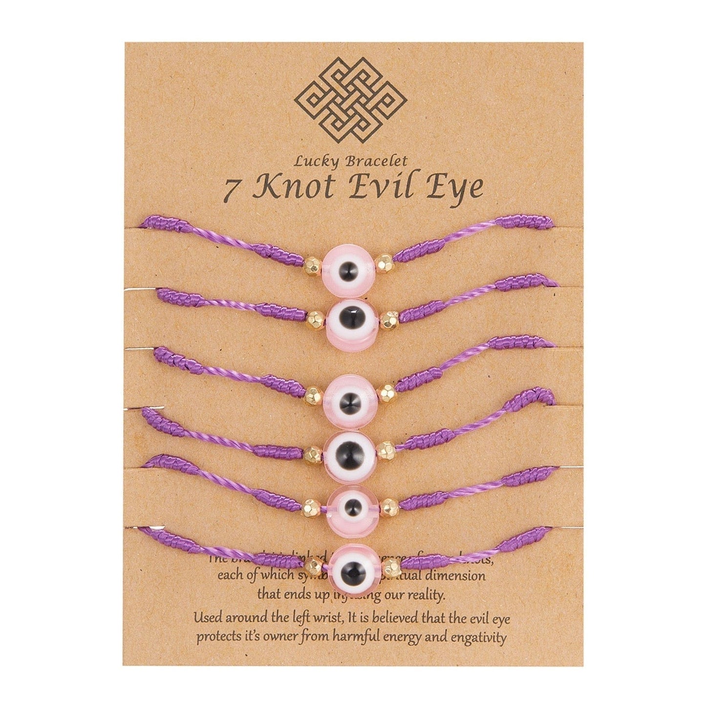 Greek Evil Eye Purple / 6 Pieces 6Pcs/Set Evil Eye Friendship Bracelet