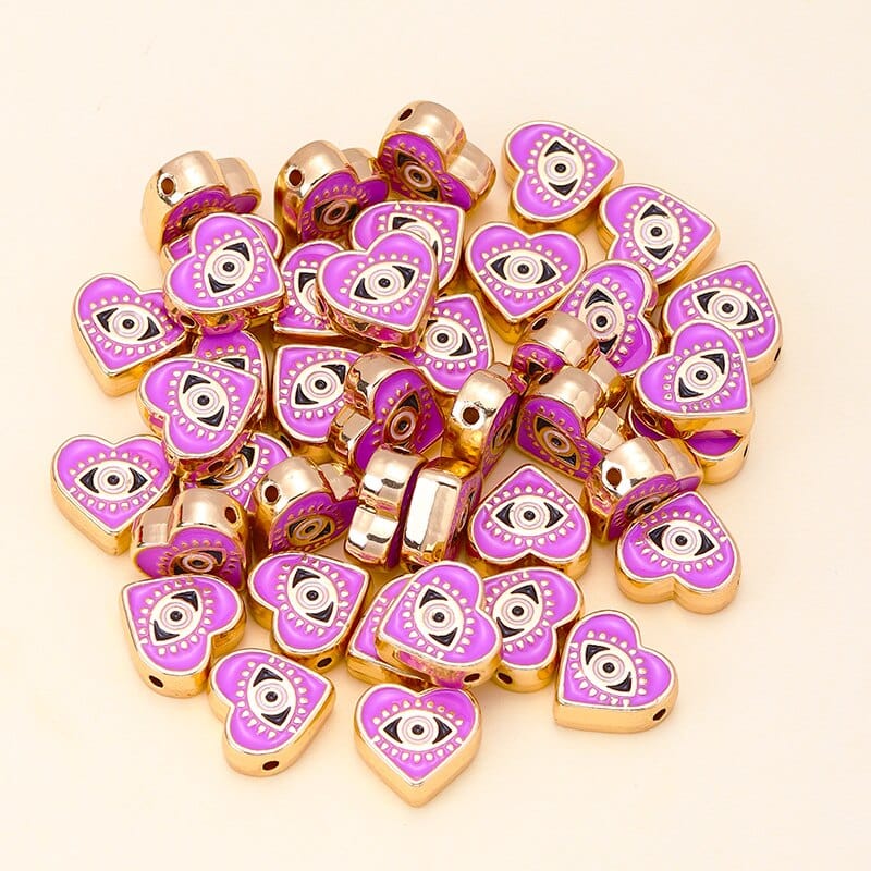 Greek Evil Eye Purple Evil Eye Beads for Jewelry