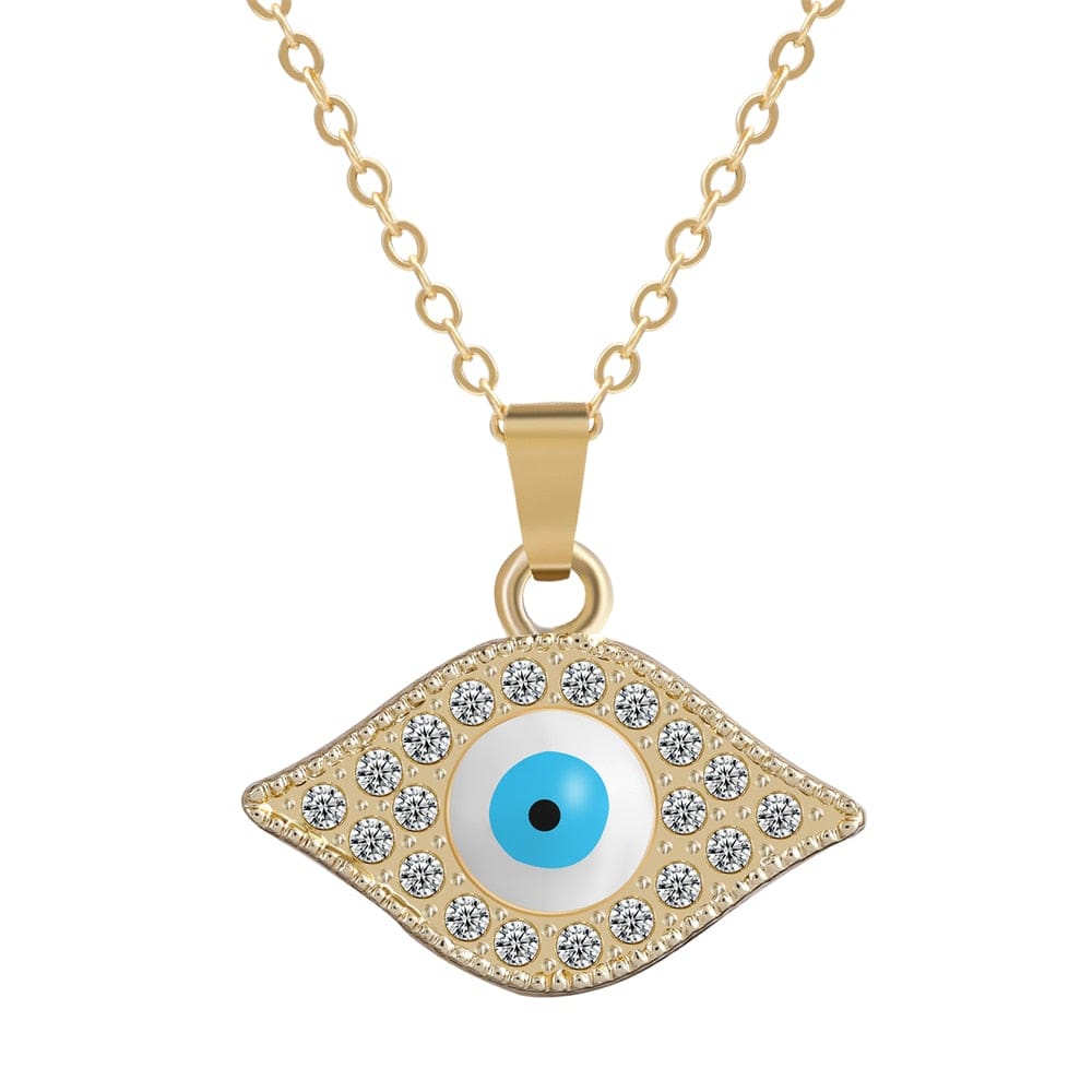 Greek Evil Eye Rhombic-Eye Evil Eye 14k Gold Plated Necklace