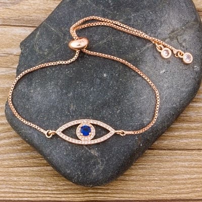 Greek Evil Eye Rose gold Classic Charm Evil Eye Bracelet