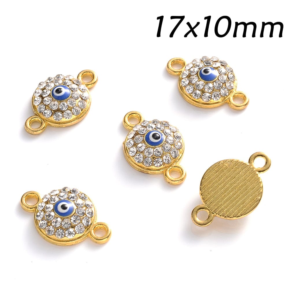 Greek Evil Eye Round Evil Eye Golden Metal Beads