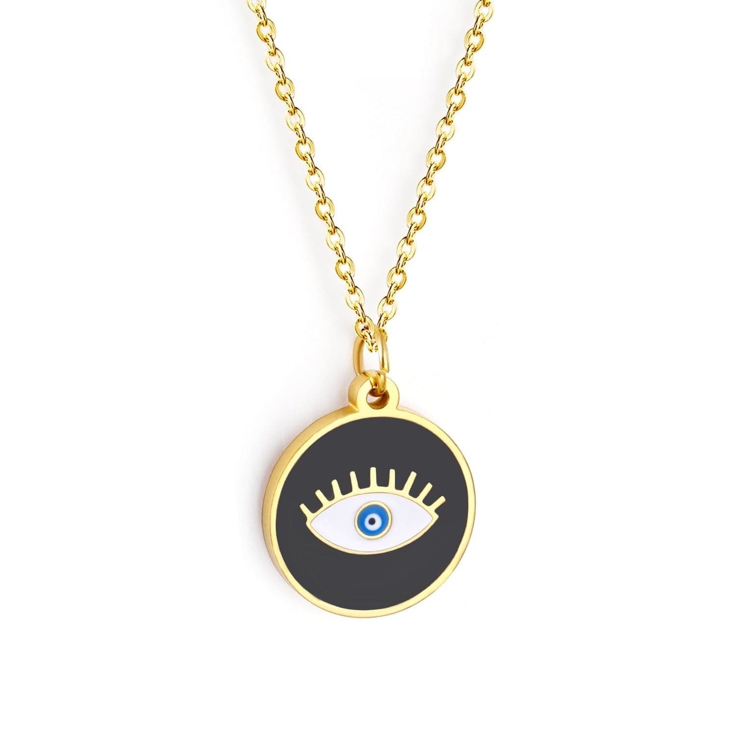 Greek Evil Eye Round Eye / Golden Evil Eye Stylish Pendant Necklaces