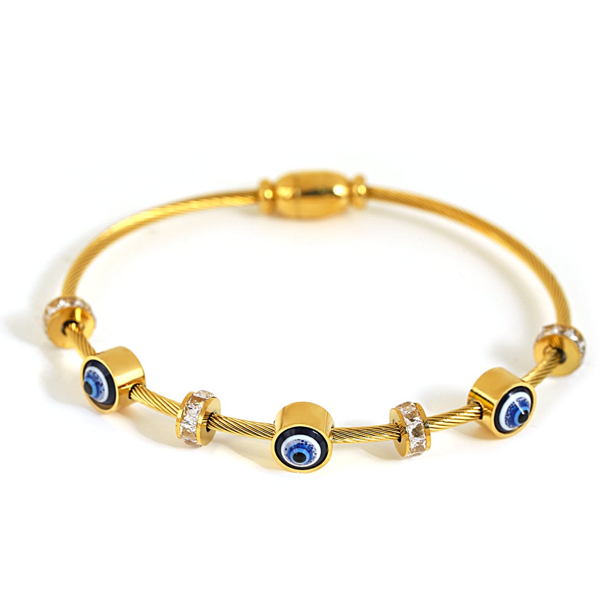 Greek Evil Eye Round Shape Greek Eye Wire Bracelet