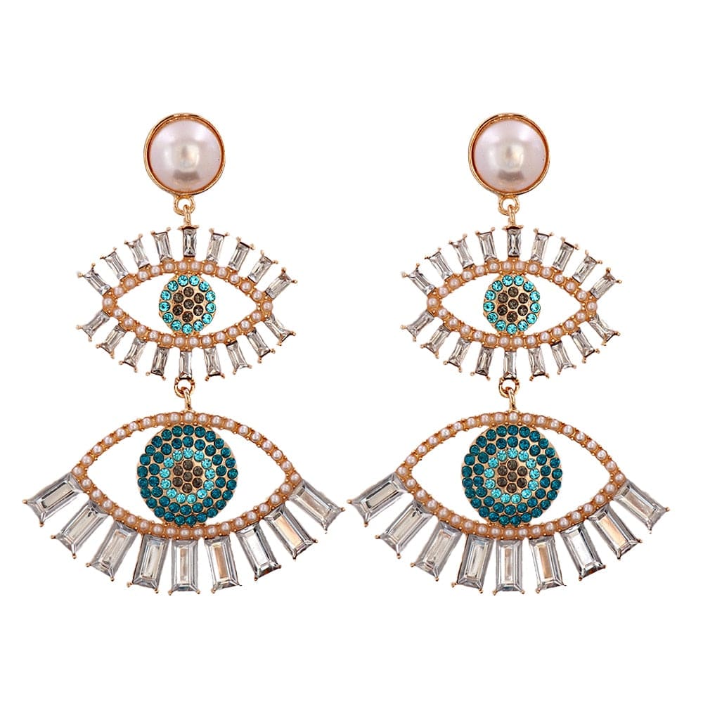 Greek Evil Eye Russet Evil Eye Drop Earrings