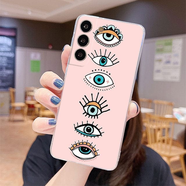 Greek Evil Eye Samsung S20 5G / Pink & sky Evil Eye Phone Cases for Samsung Phones