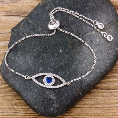 Greek Evil Eye Silver Classic Charm Evil Eye Bracelet