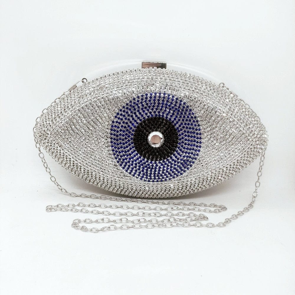 Greek Evil Eye Silver Evil Eye Velvet Clutch