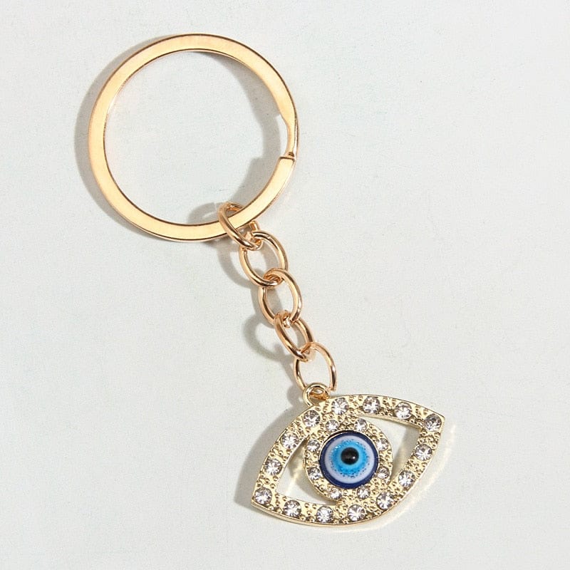 Greek Evil Eye Simple Evil Eye Pretty Design Golden Keychain