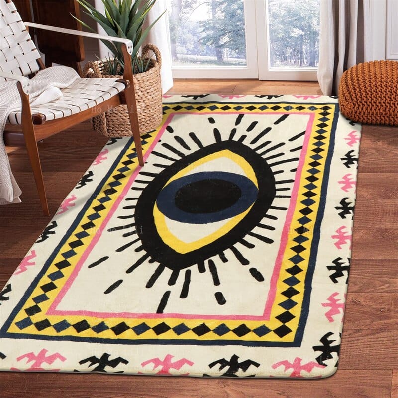 Greek Evil Eye Soft Evil Eye Non Slip Floor Rugs