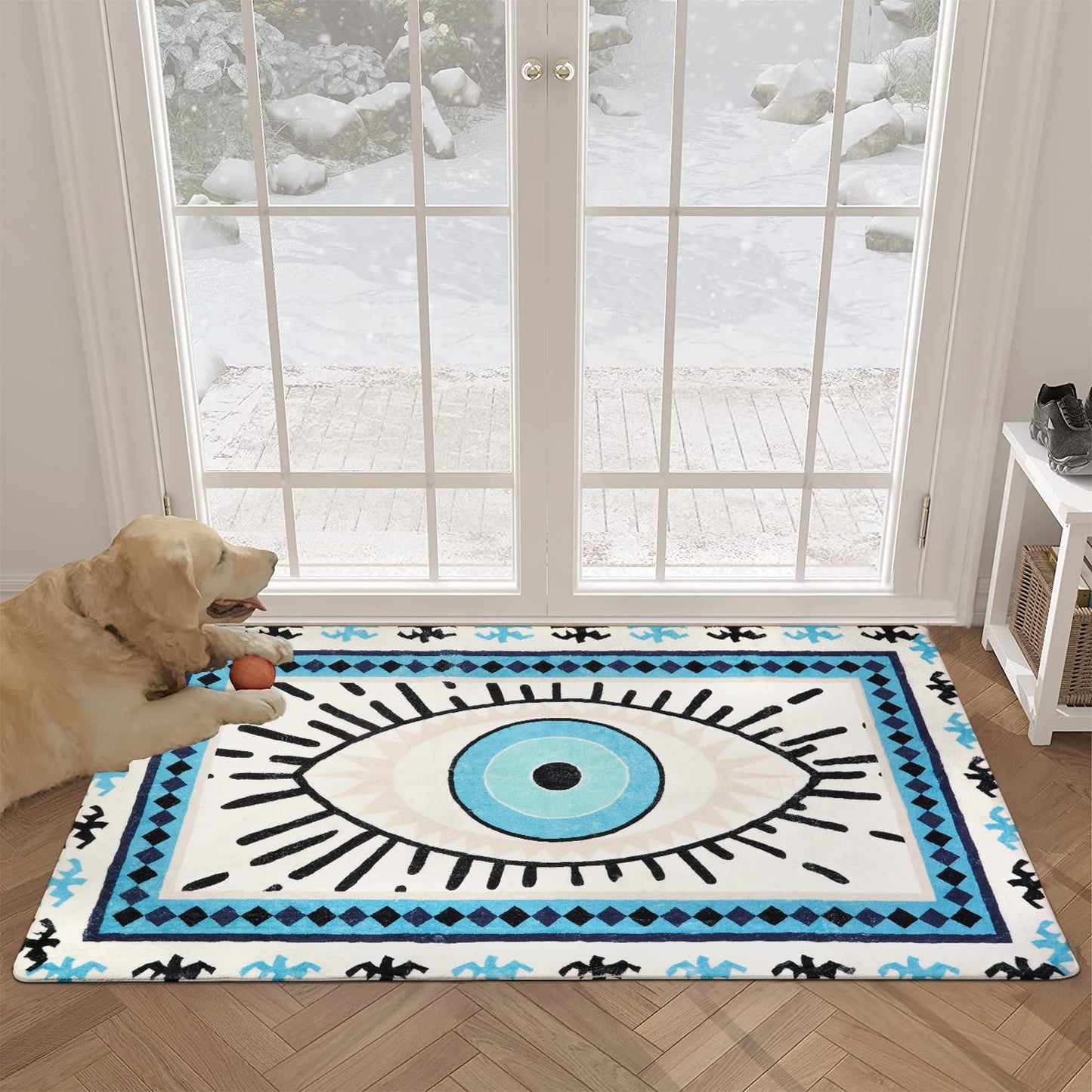 Greek Evil Eye Soft Evil Eye Non Slip Floor Rugs