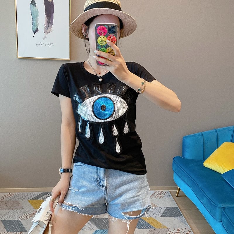 Greek Evil Eye Solid Pattern Evil Eye T-Shirt