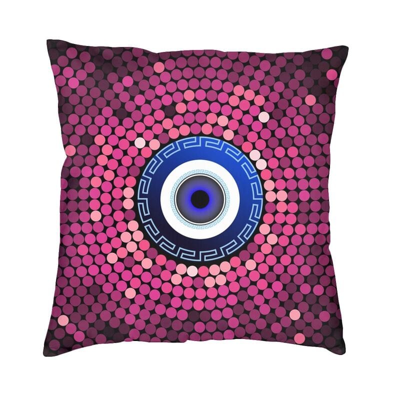 Greek Evil Eye Sparkling Mandala Evil Eye Pillow