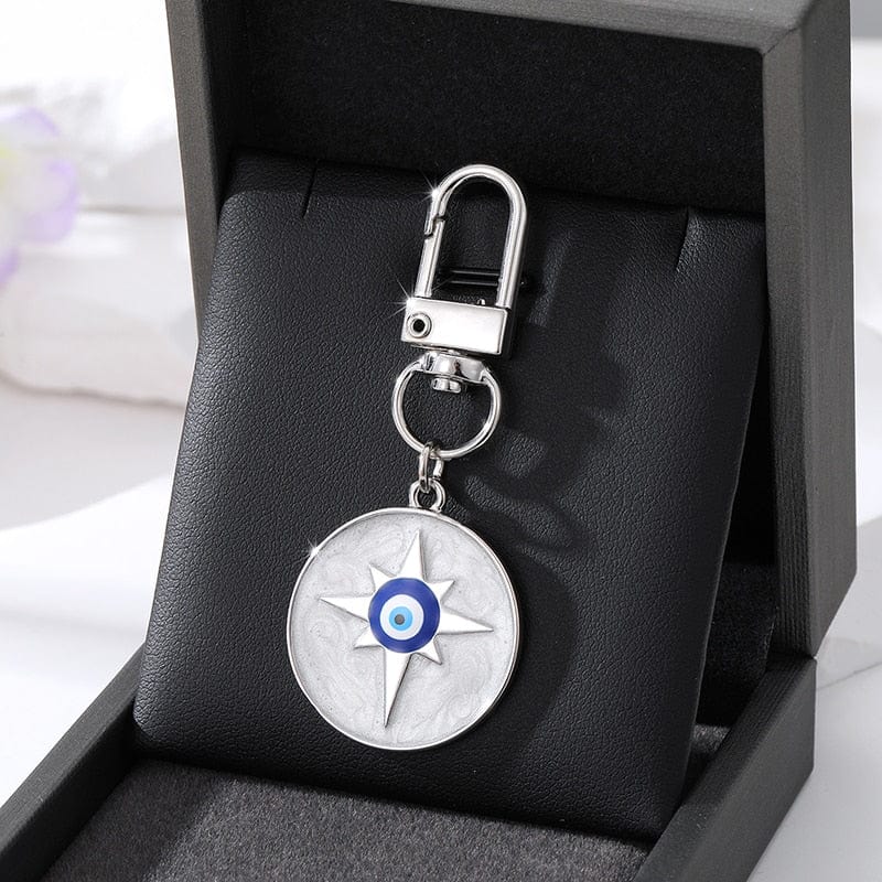 Greek Evil Eye Star / Silver Evil Eye Classic Design Keychains