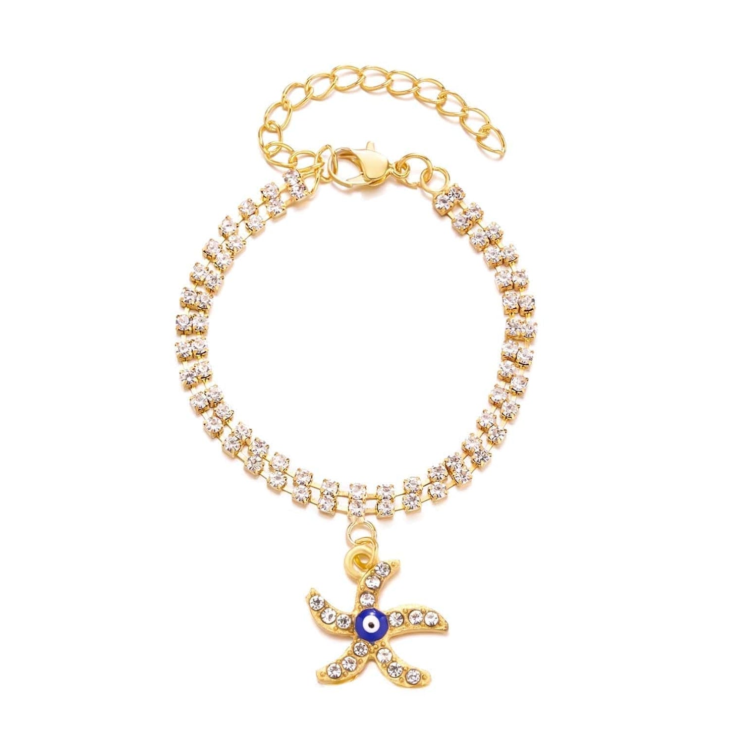 Greek Evil Eye Starfish Evil Eye Golden Bracelet For Women