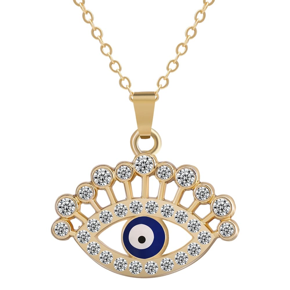 Greek Evil Eye Tiara Evil Eye 14k Gold Plated Necklace