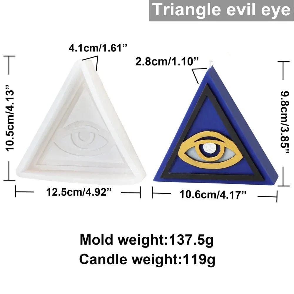 Greek Evil Eye triangle eye Blue Evil Eye Candle Silicone