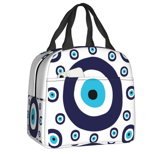 Greek Evil Eye White & Blue Evil Eye Picnic Bag 3D Printed