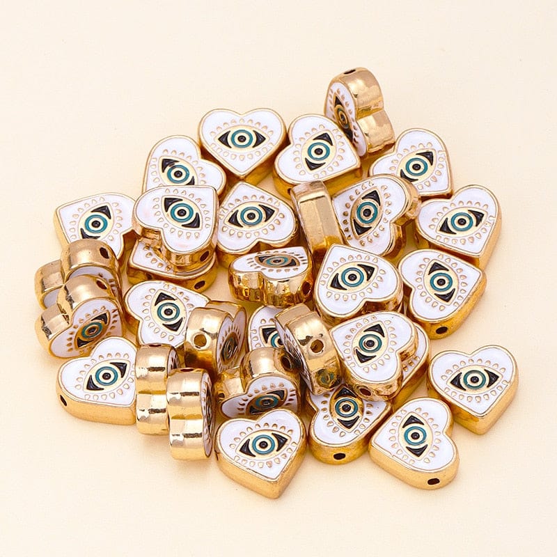 Greek Evil Eye White Evil Eye Beads for Jewelry