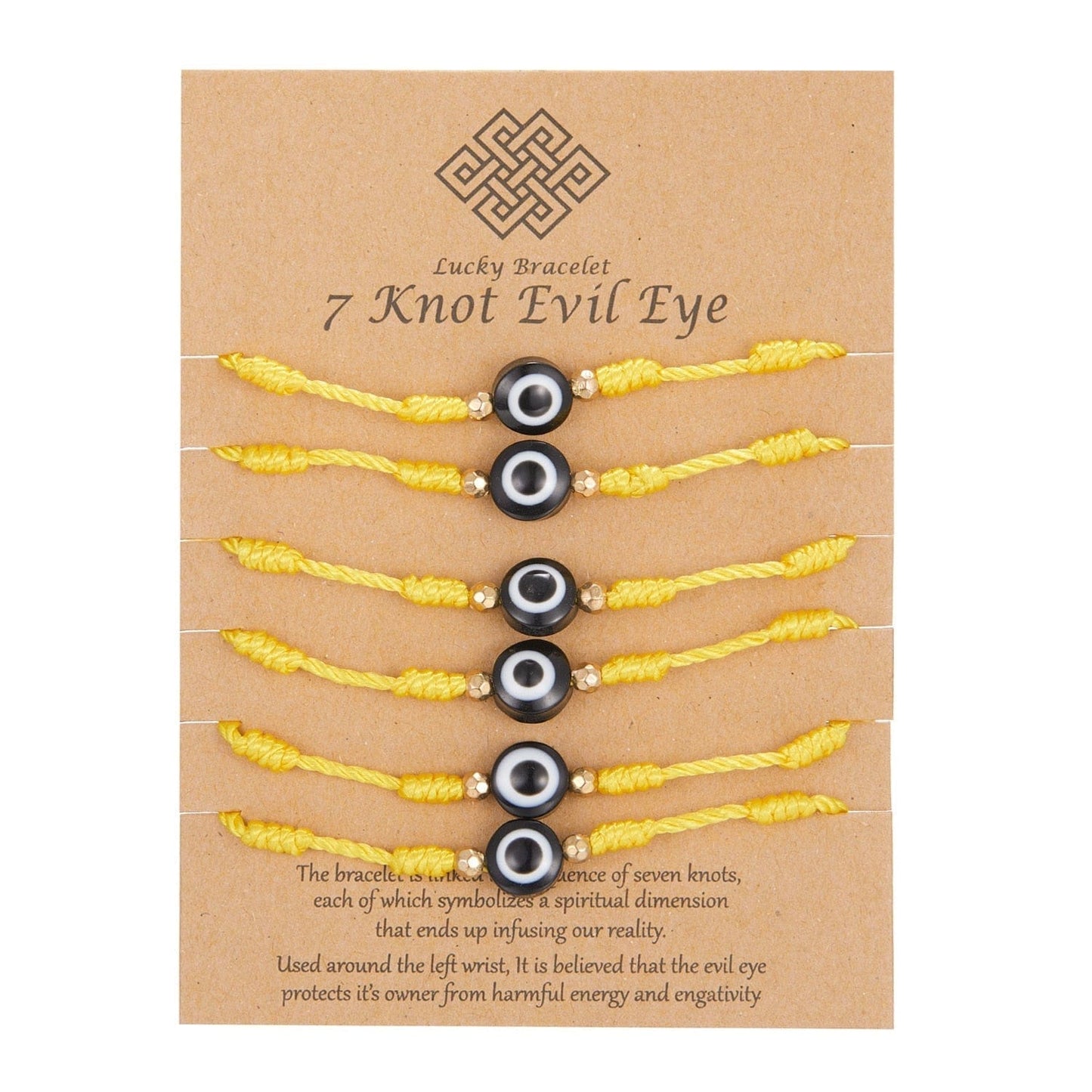 Greek Evil Eye Yellow / 6 Pieces 6Pcs/Set Evil Eye Friendship Bracelet