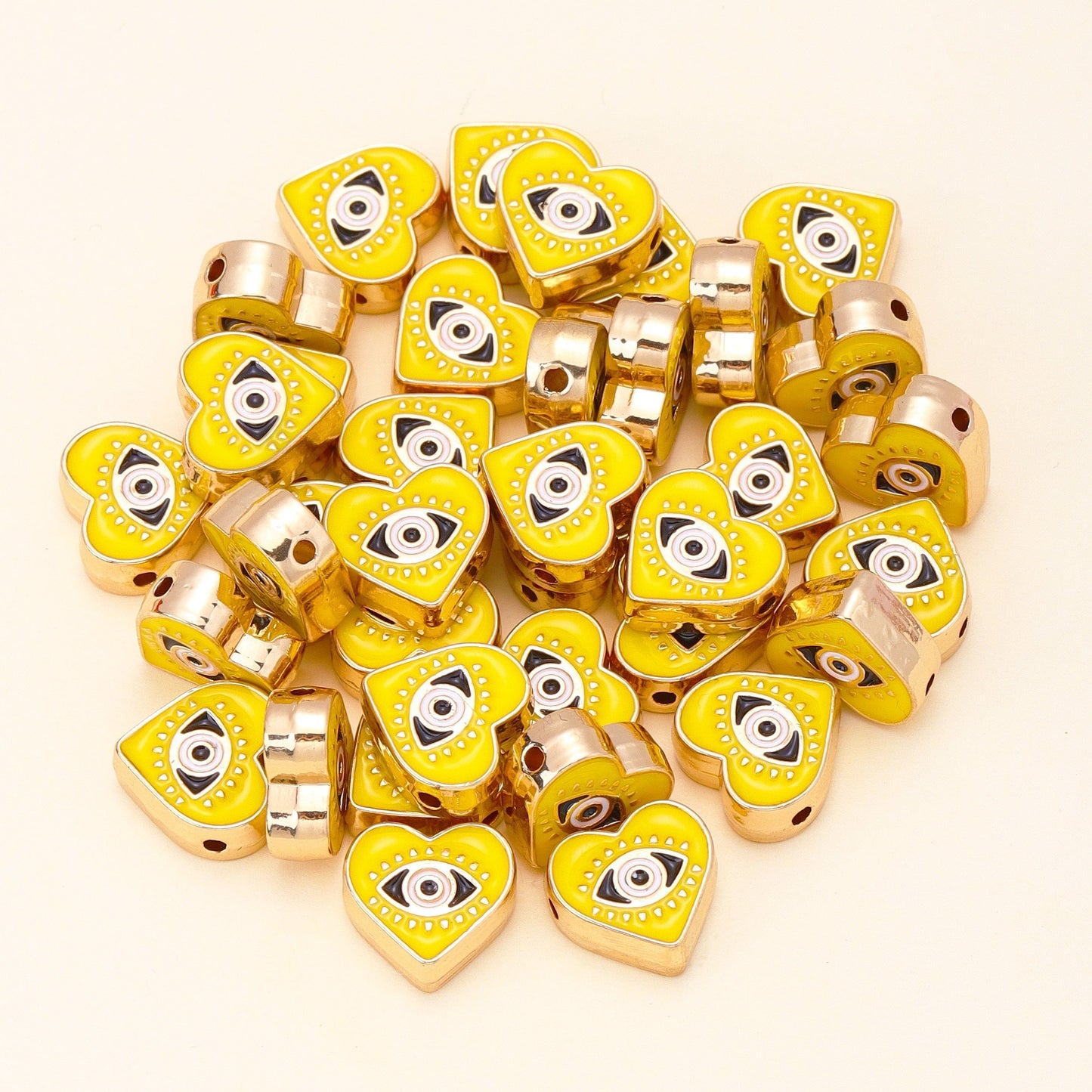 Greek Evil Eye Yellow Evil Eye Beads for Jewelry